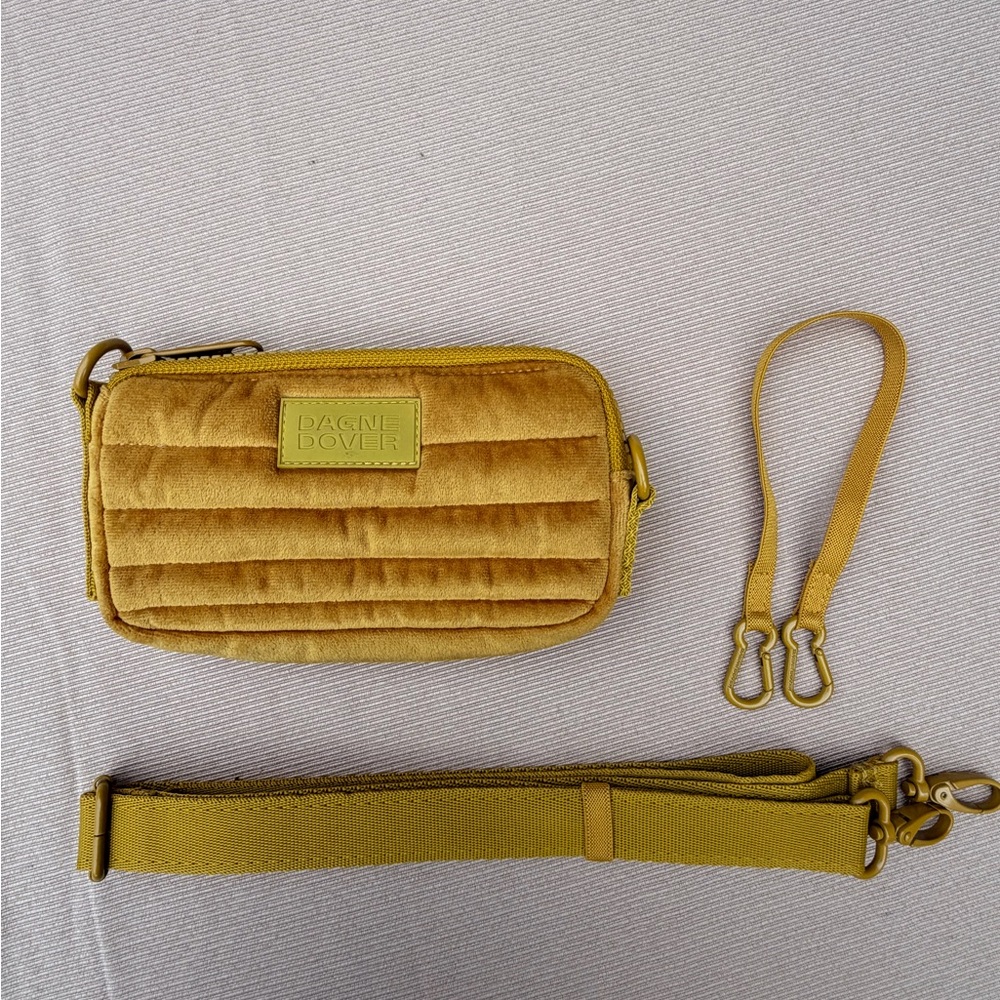 Dagne Dover Mini Micah Crossbody in Ochre Velvet Puff
